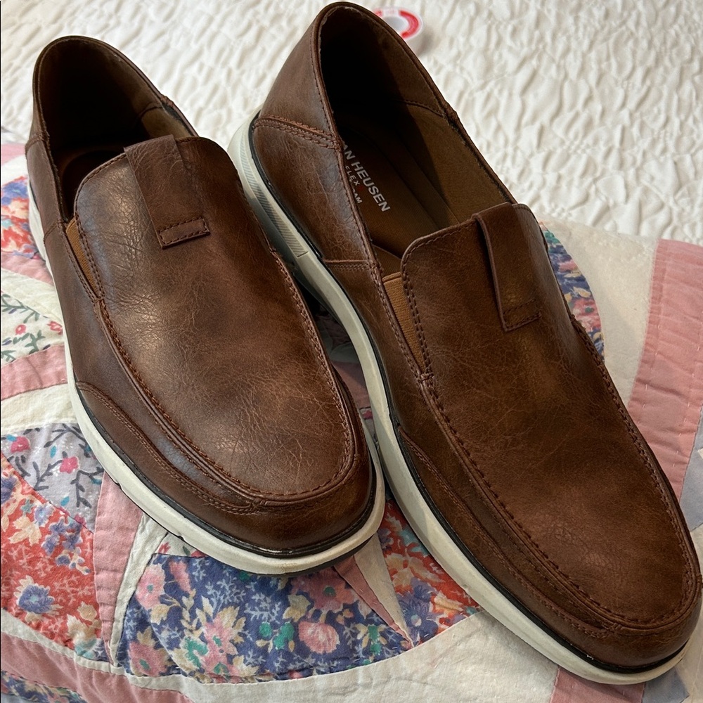 Van Heusen Flex Memory Foam Dark Brown Loafers - image 1